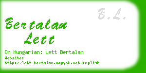 bertalan lett business card